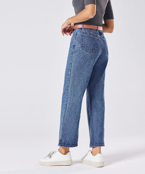 Relaxed Mid Wash Denim